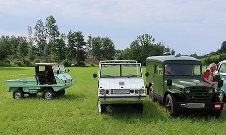 Zwei Steyr-Puch Haflinger neben einer Fiat Campagnola in der Lizenzversion von Zastava. (Foto: Martin Krusche)