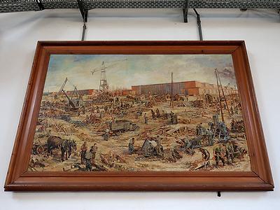Dieses Gemälde, das den Bau des Zweier-Werkes zeigt, finden Sie im Grazer Puch-Museum. (Foto: Martin Krusche)