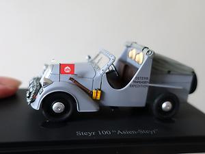 Diese Miniatur in 1:43 ist eben erschinen; allerdings ohne jede Rücksprache mit Peter Reisch, dem Sohn des Weltreisenden. Und Tirol steht Kopf, wenn man die Flagge beachtet. (Foto: Martin Krusche)