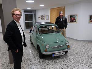 Bürgermeister Werner Höfler (links) und Puch-Pilot Georg Kurtz bei Mythos Puch IV. – (Foto: Martin Krusche)