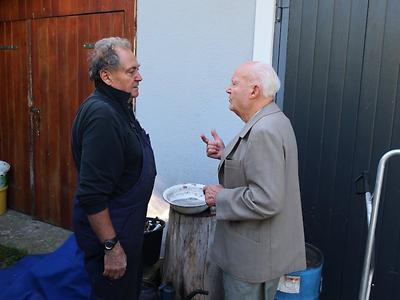 Altmeister Fredi Thaler (lins) und Konstrukteur Harald Sitter. (Foto: Martin Krusche)