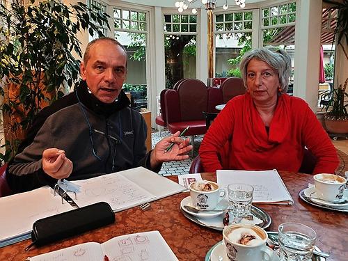 Franz Blauensteiner und Rezka Kanzian bei unserem Gleisdorfer Arbeitsgespräch. (Foto: Martin Krusche)