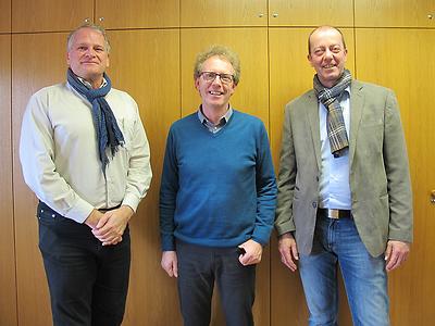 Von links: Die Bürgermeister Peter Moser (Ludersdorf), Werner Höfler (Hofstätten) und Robert Schmierdorfer (Albersdorf) – (Foto: Martin Krusche)