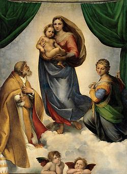 Raffaels Sixtinische Madonna aus dem 16. Jahrhundert (Public Domain)