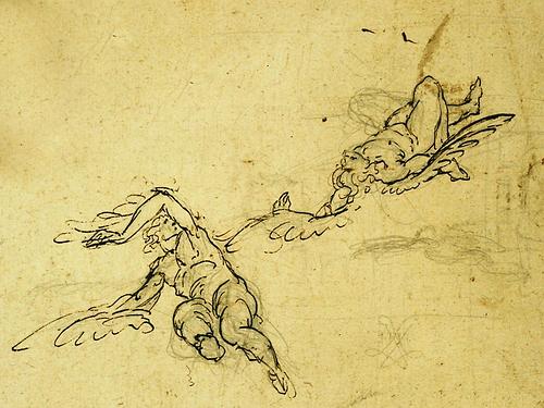 Pieter Verbruggen: Skizze für Dädalus und Ikarus (2. Hälfte des 17. Jahrhunderts)