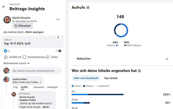 10.11.2025, 07:29 Uhr, Das Gedicht „was gorki träumte“.