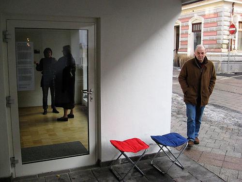 Jänner 2009: Franz Lukas sieht sich vor Ort um.