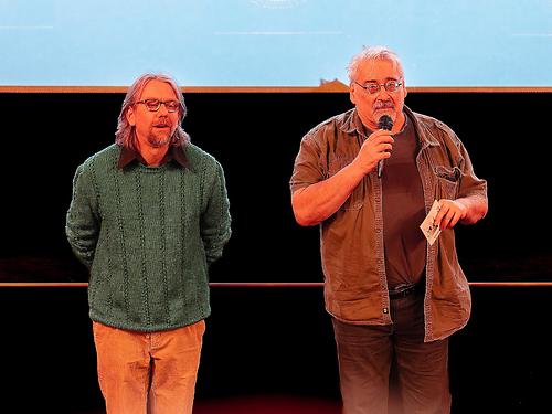 Regisseur Fritz Aigner (links) und Autor Martin Krusche im Kino. (Foto: Richard Mayr)