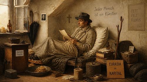 Wenn die KI beuyselt: Von der Voodoo-Fraktion wird das populärste Beuys-Zitat gerne etwas verkürzt.