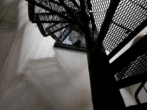 Wendeltreppe in einer aufgelassenen Textilfabrik in Neudau