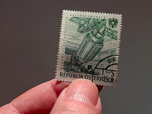 Rotor eines Großgenerators der Elin-Union auf einer Briefmarke aus dem Jahr 1961