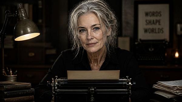 Vor dem Motivwechsel: Margarethe als meine Redaktionskollegin.