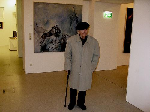 4. Dezember 2008: Maler Hannes Schwarz (†) im MiR.