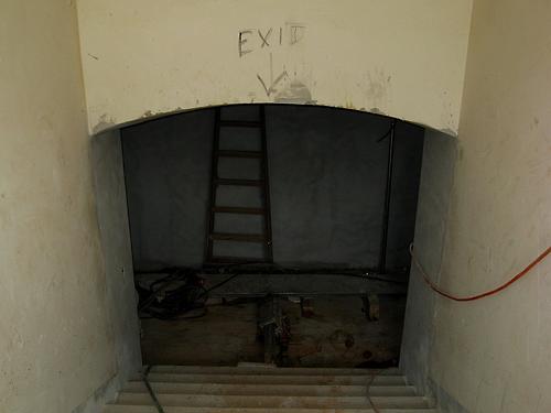 Der Abgang zum MiR in der Umbauphase des Rathauses.