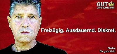 Links: Mummenschanz, um ein paar Kulturmanager zu zwiebeln: „catholic islamic orthodox church of the free limits in cooperation with the jewish voodoo principle of permanent fatal errors“. Rechts: Der Örnstel, kabarettistisch-politisch. height=