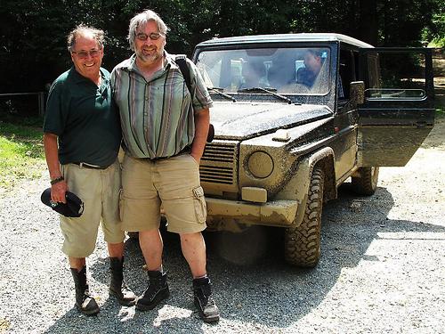 7.7.2012: Fredi Thaler (links) und Martin Krusche nach einem Geländeritt auf dem Schöckl. (Foto: Michael Toson)
