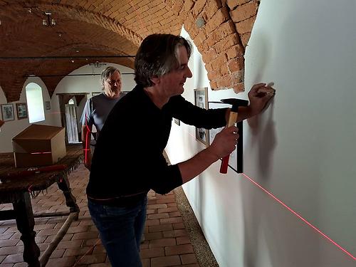 Richard Mayr (links) und Joachim Karner im hartenEinsatz an der Wand.