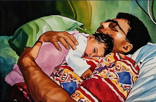 Sanfte KI-Adaption eines realen Fotos mit realen Personen.