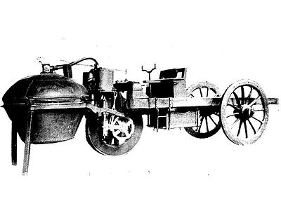 Der 1769er Dampftraktor von Nicholas Cugnot.