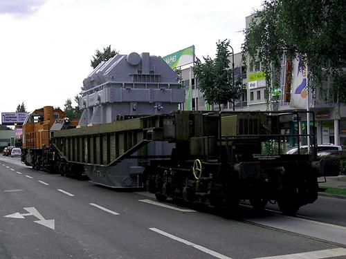 Transport eines Trafos (Foto: M. Krusche)