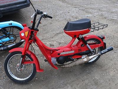 Der blanke Zentralrohrrahmen ist ein Hinweis auf eine preiswerte Konstruktion: nur das Wichtigste, ein bißl hübsch verpackt.