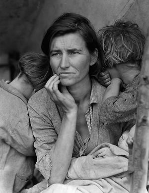 Das vermutlich bekannteste Foto aus der großen Depression: Florence Owens Thompson, 1936 von Dorothea Lange fotografiert.