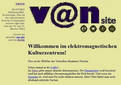 Anno 1998 hab ich meinen Hausmeisterposten im WWW angetreten.