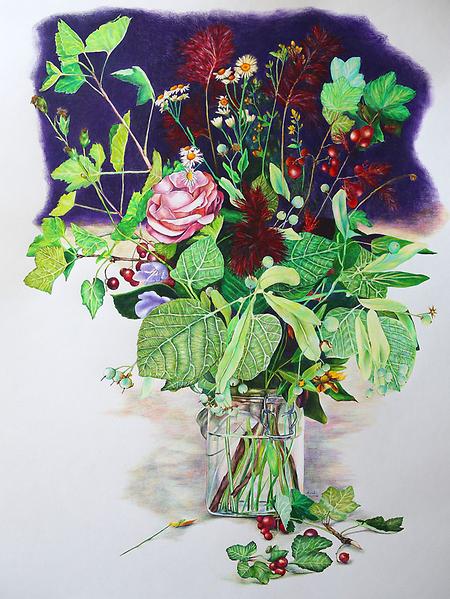 2026, Junistrauss 2025 (Was der Bagger übrig ließ), 80 x 60 cm, Buntstift auf Papier