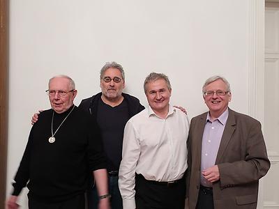 Von links: Hermann Maurer (Austria-Forum), Martin Krusche (Kultur.at) Ewald Ulrich (Fokus Freiberg) und Burghard Kaltenbäck (SFG) – (Foto: Ursula Glaeser)