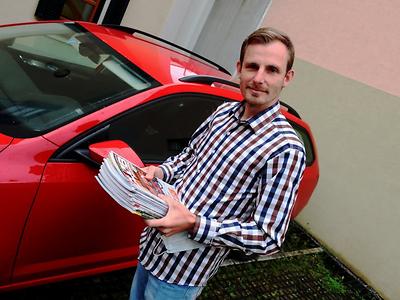 Manuel Wutti beim Zwischenstop in Gleisdorf. (Foto: Martin Krusche)