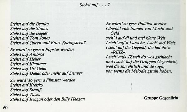 Quelle: „Wo da Bartl an Most hult“, REIZ 1985