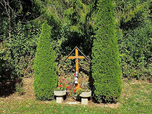 Feldkreuz (Koselkreuz) mit Begleitbäumen. ( Auf der Karte )