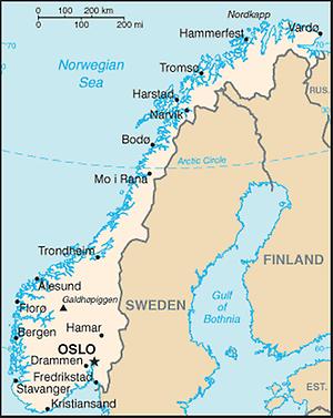 Karte von Norwegen