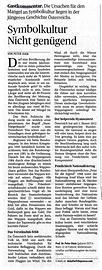 Symbolkultur - in: Die Presse, 15.7.2022.