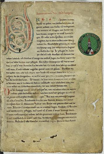 Nibelungenlied Handschrift, um 1220-1250