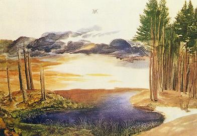 Weiher im Walde, Albrecht Dürer, Aquarell, um 1495