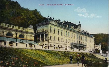 Schlosshotel Kobenzl, kolorierte Postkarte, 1905