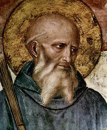 Gesicht des hl. Benedikt, Fresko, Frau Angelico; San Marco