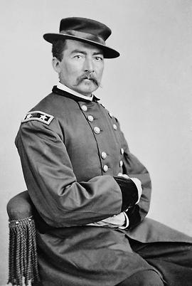 Major-General Philipp Henry Sheridan (Union), zwischen 1855 und 1865; er war bloß 1,56 cm groß ...