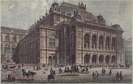 Wiener Hofoper, Lithographie, um 1870
