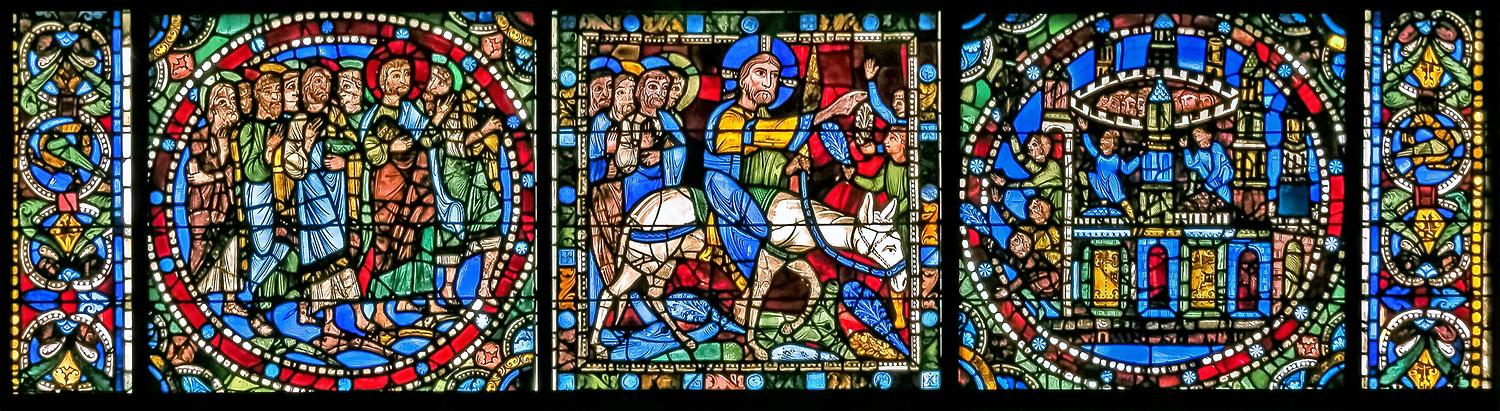 Glasmalerei, um 1150; Kathedrale von Chartres, Nordfrankreich - Foto: Rolf Kranz, Wikimedia Commons - Gemeinfrei