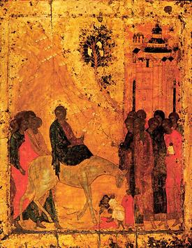 Ikone, 81 x 63 cm, russisch, 1410er-Jahre; Verkündigungskathedrale, Kreml, Moskau - Foto: Wikimedia Commons - Gemeinfrei