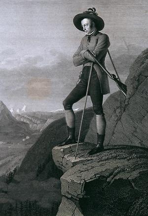 Erzherzog Johann als Gemsenjäger (?). Kupferstich, Blasius Höfel, 1818