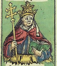Papst Nikolaus V., Holzschnitt aus der Schedelschen Weltchronik (Nürnberger Chronik), 1493 - Foto: Wikimedia Commons - Gemeinfrei