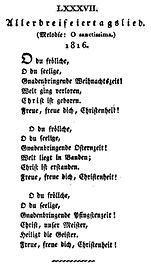 Allerdreifeiertagslied - 'O du fröhliche', Johannes Daniel Falk, 1816