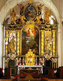 "Auferstehung Christi", Hochaltarbild in der Klosterkirche der Abtei Michaelbeuern in Salzburg (Land)