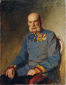 Kaiser Franz Joseph I. in der Dienstuniform eines österreichischen Feldmarschalls, Öl auf Leinwand, 107,5 x 83,0 cm; KHM Wien / Belvedere Wien - Foto: Wikimedia Commons - Gemeinfrei