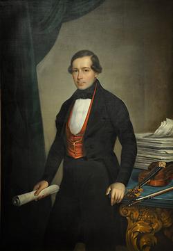 Joseph Lanner, Porträt von Philipp Steidler, Öl auf Leinwand, um 1840; Kunsthistorisches Museum Wien (Sammlung alter Musikinstrumente (Neue Burg)) - Foto: Wikimedia Commons - Gemeinfrei