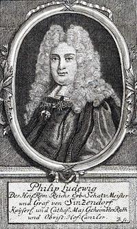 Erbschatzmeister, Geheimer Rat und Oberster Hofkanzler Philipp Ludwig Graf von Sinzendorf, Kupferstich, 1730er Jahre?