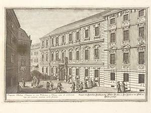 Spanische Hofkanzlei - Palais Capara-Geymüller, Wien-Innere Stadt, Wallnerstr. 8. Kupferstich, Salomon Kleiner, 1724